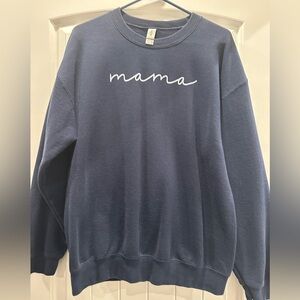 Gildan Navy 'Mama' Women's Crew Neck Sweater